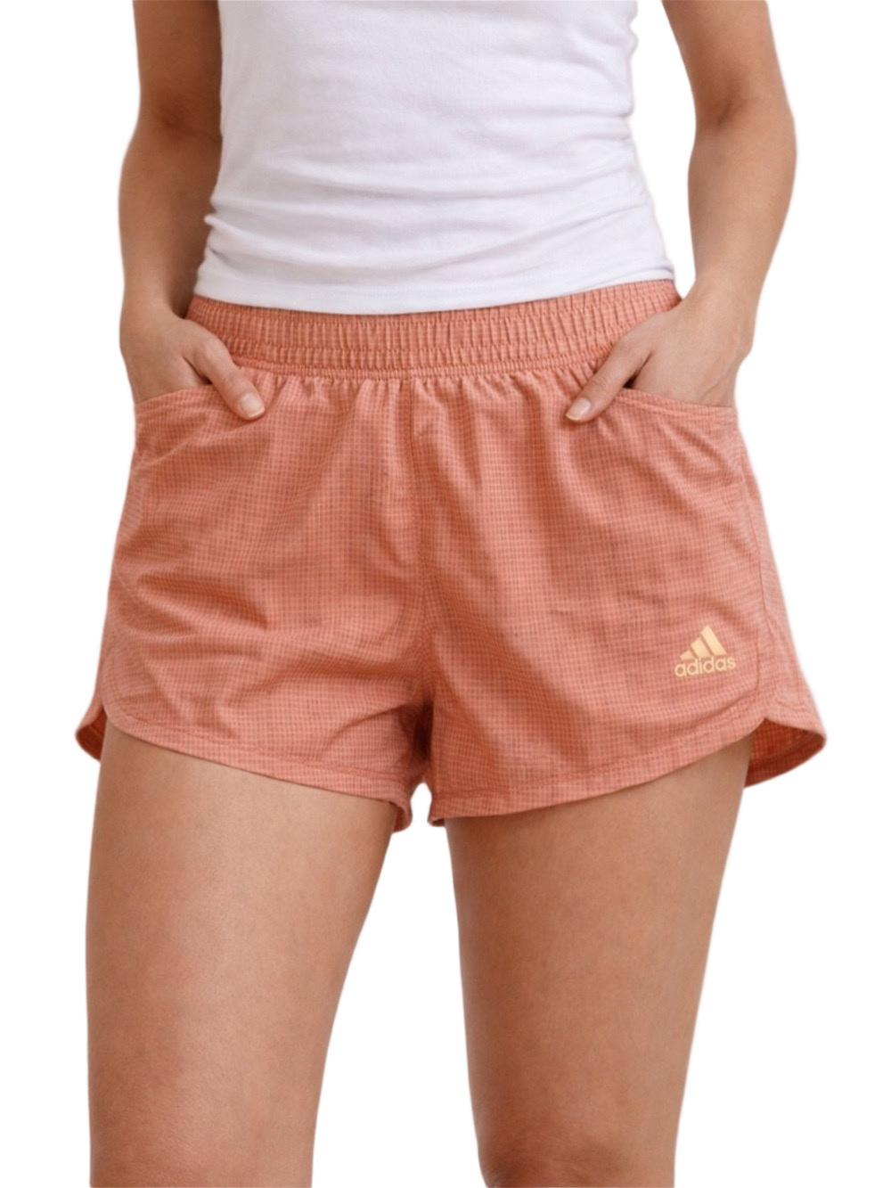 Adidas Orange Athletic Shorts Lightweight Moisture-Wicking
